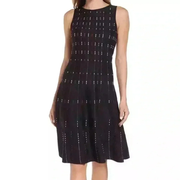 Nic & Zoe Black Impression Twirl Fit and Flare Dress - Picture 1 of 5